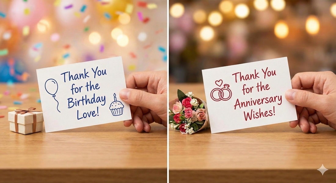 Short Thank You Messages for Birthday & Anniversary Wishes